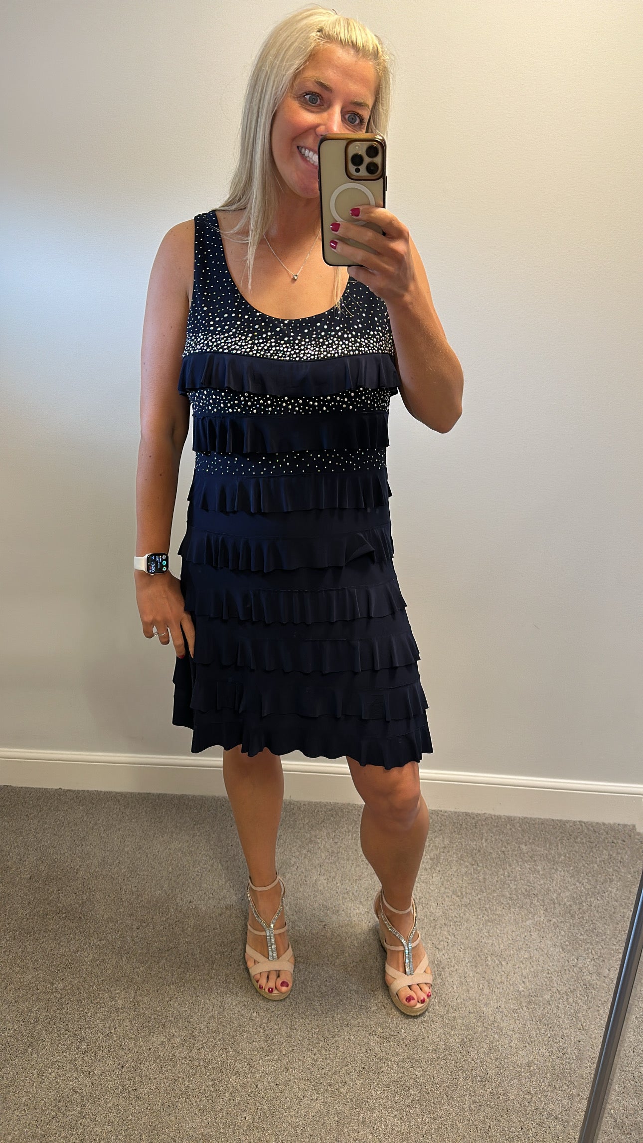 Alparadise navy embellished ruffle dress size XL would fit upto size 18