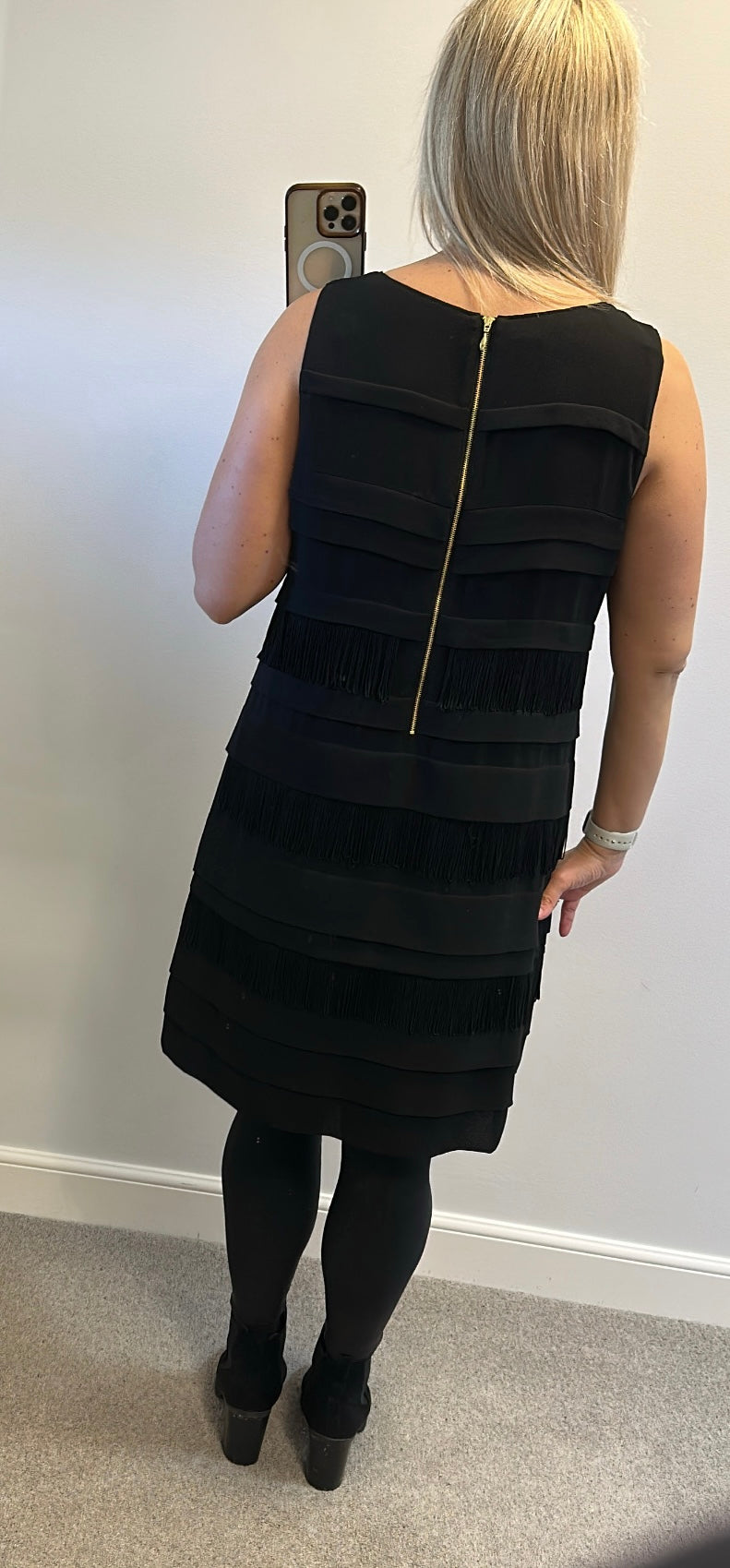 Autograph black tassel dress size 16