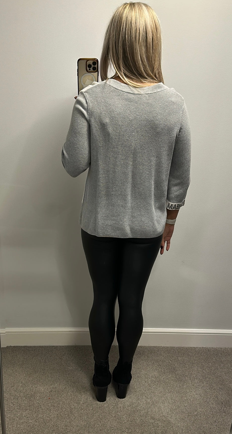 Monari grey knit jumper size 16