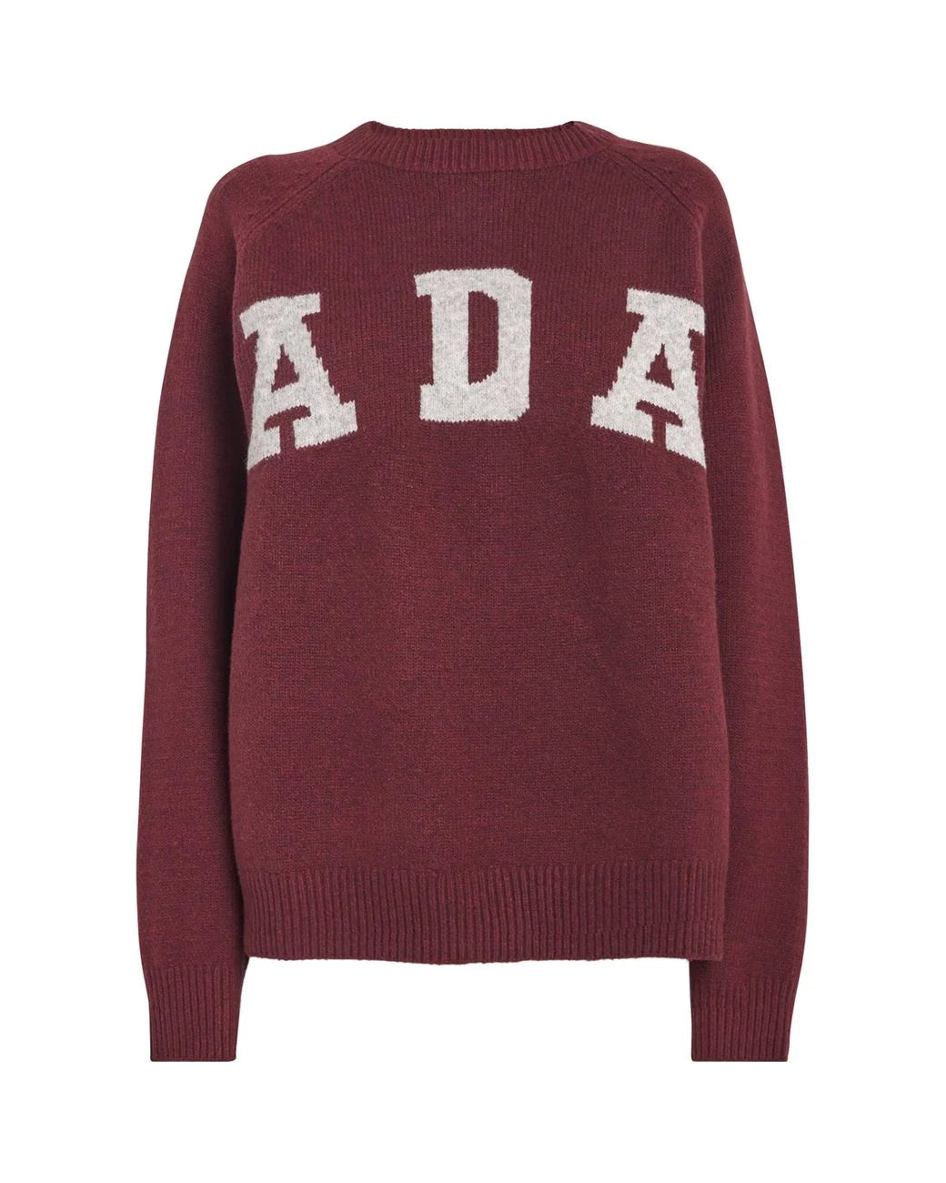 Adanola Women's Burgundy Red Knitted Oversized Ada Sweatshirt size L would fit upto size 18