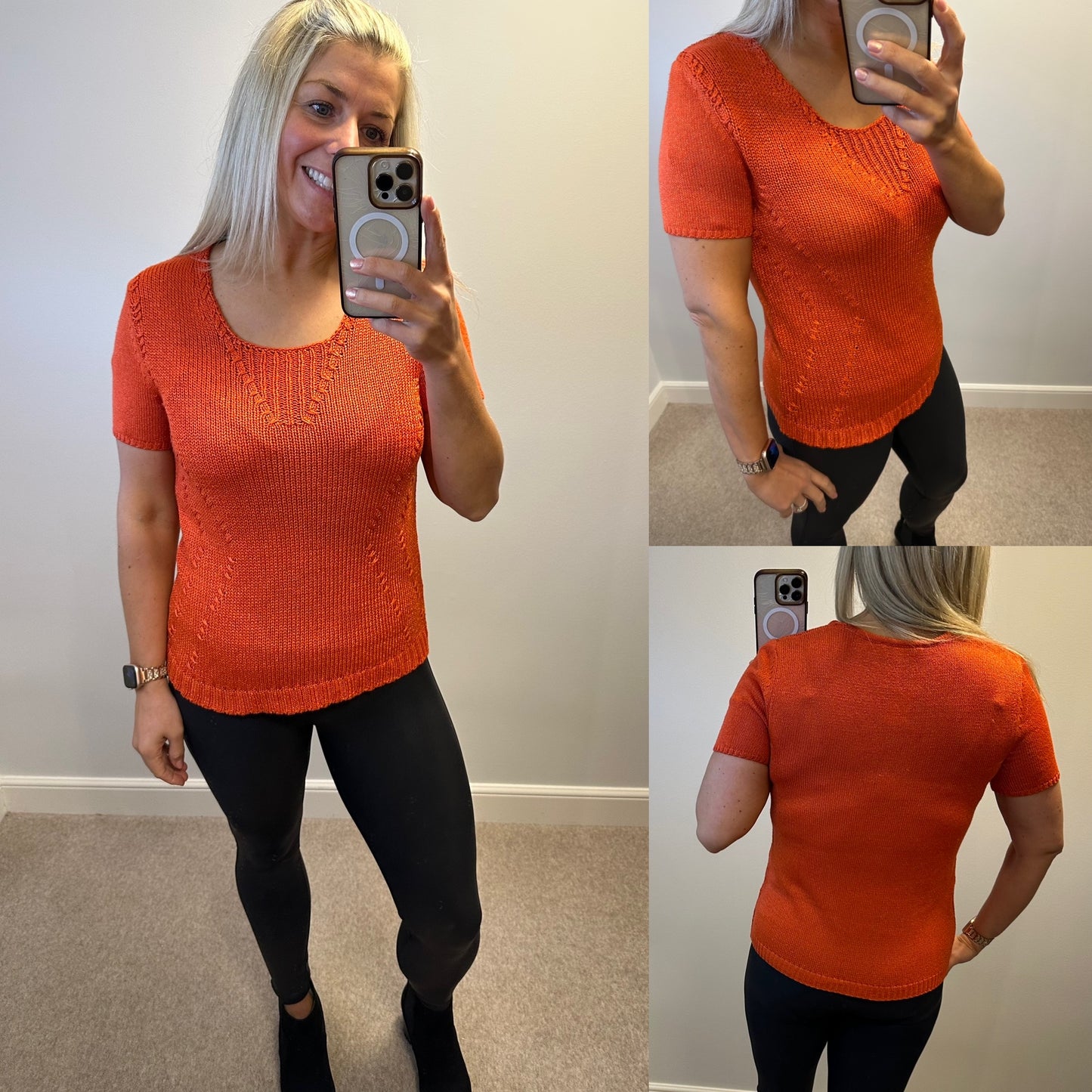 Peruna orange knit top size 14