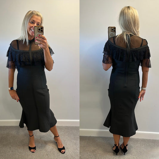 Forever unique black dress size 16 brand new with tags