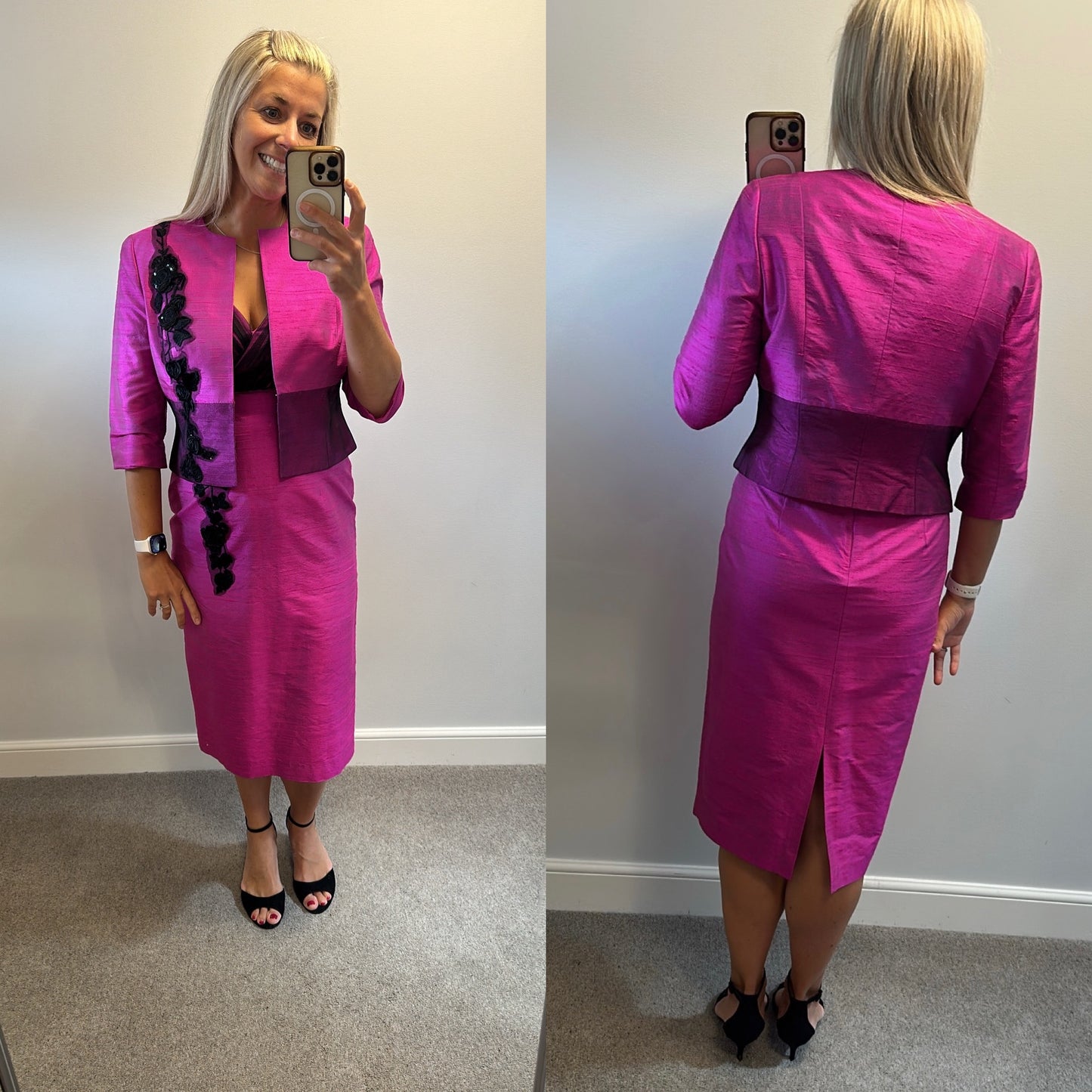 Condici deep purple embellished dress and jacket size 12 brand new with tags