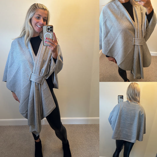 Made In Italy Grey poncho brand new with tags