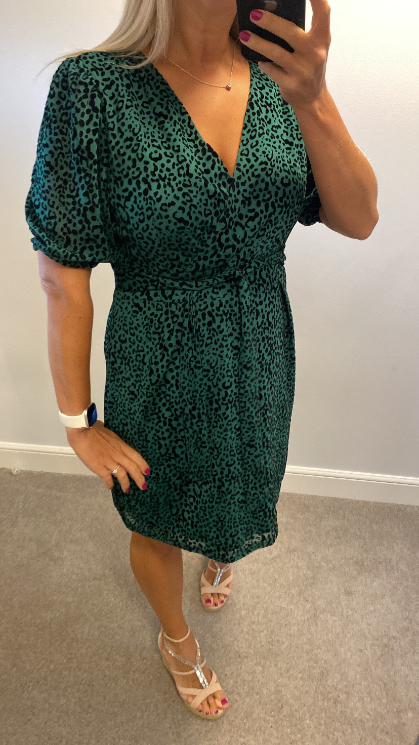 Lenki green print dress size 14 brand new with tags
