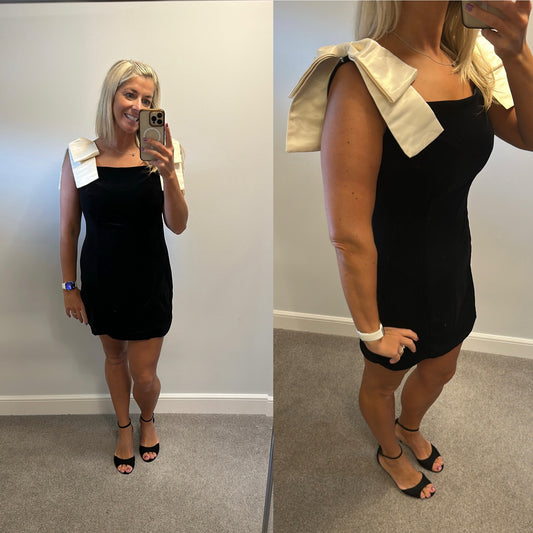 French connection black velvet mini dress / top size 14 brand new with tags RRP £110