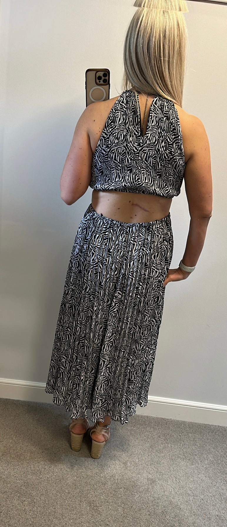 Michael Kors Black and white chain cut out dress size M fitting upto size 14