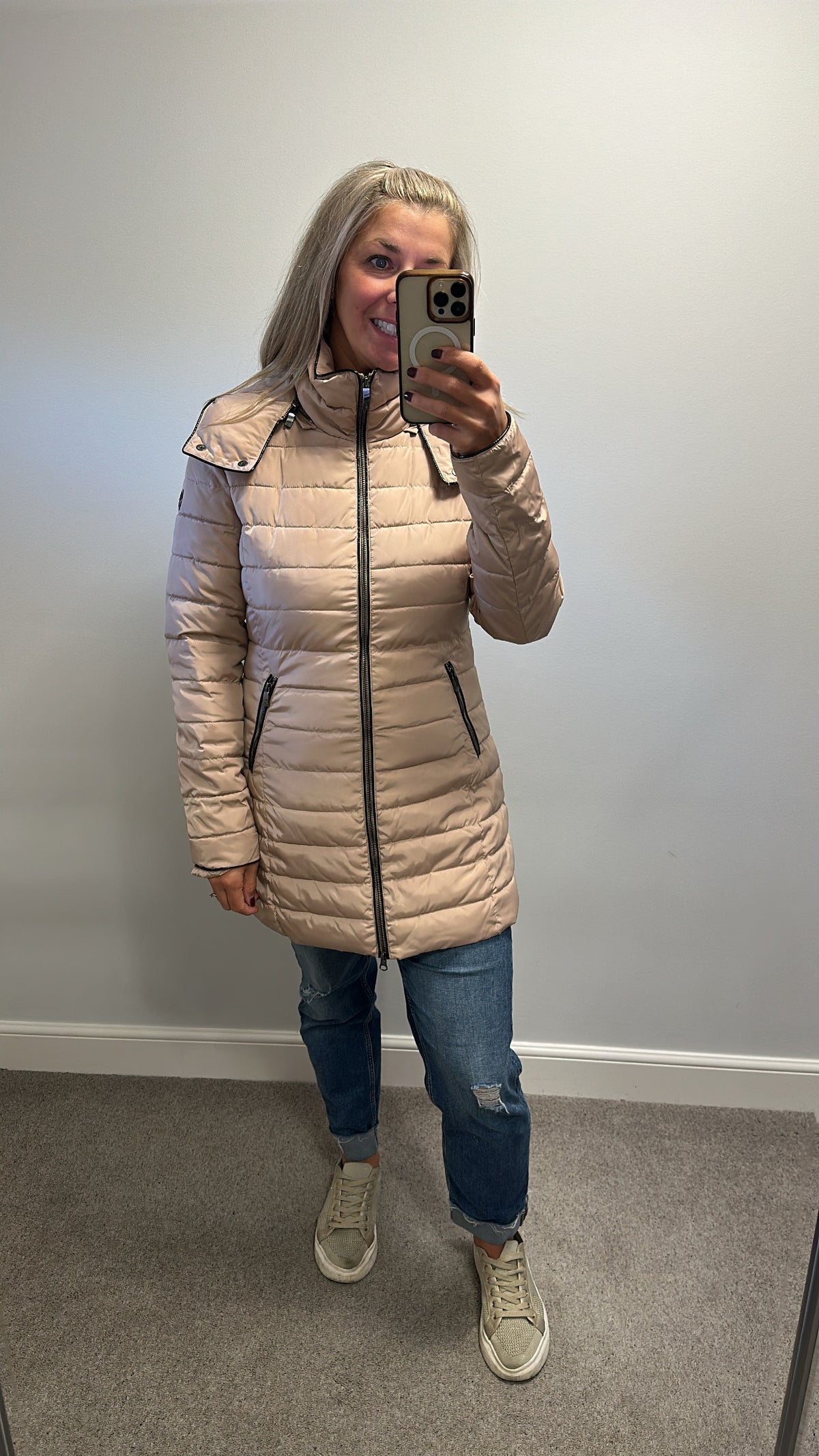 Armani jeans rose gold / beige jacket size 12