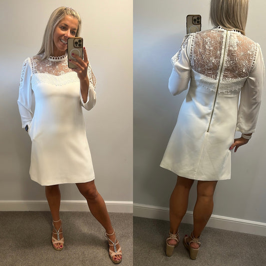Ted Baker white lace dress size 12