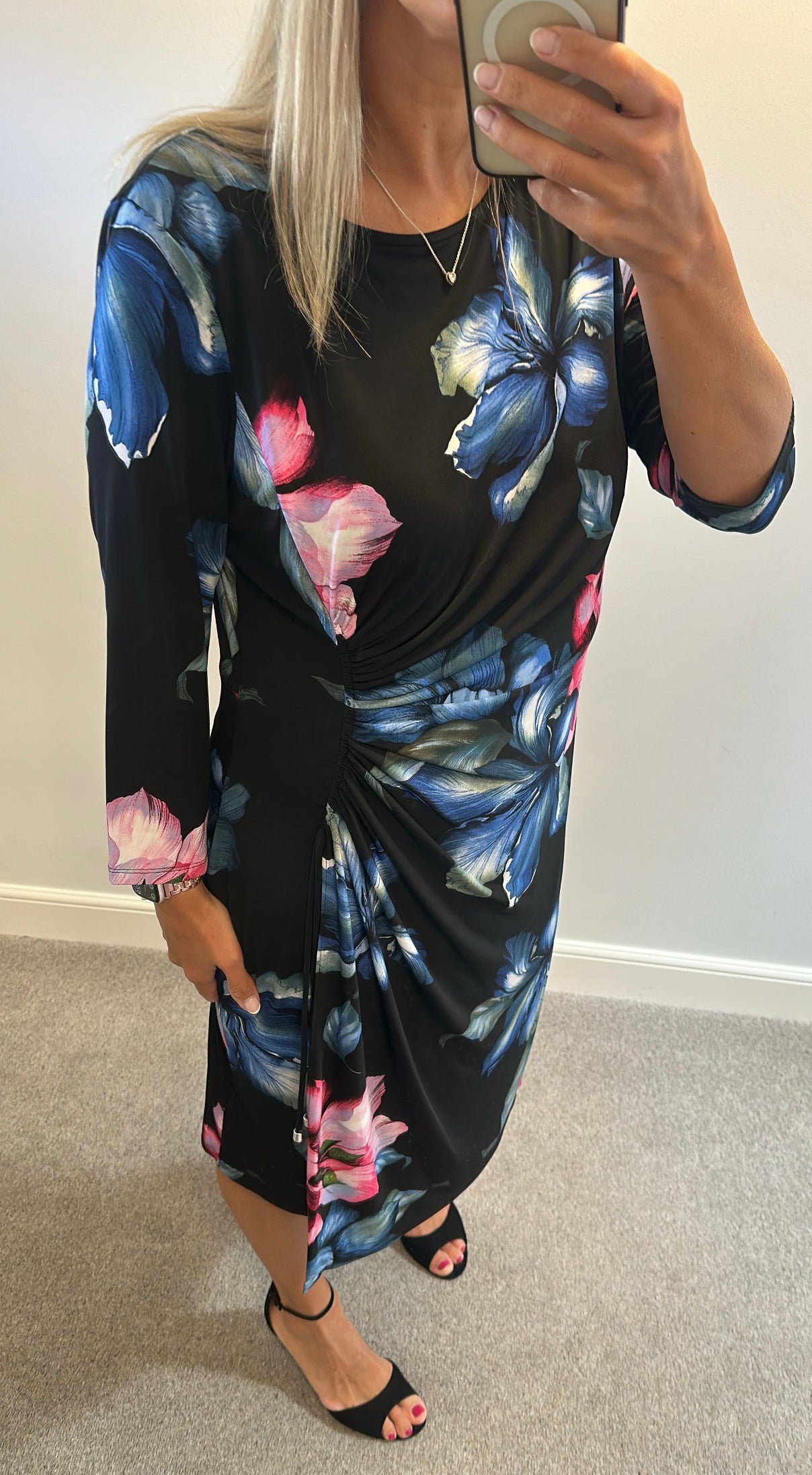 Debenham’s black floral dress size 18