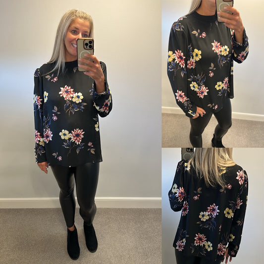 Simply be Black floral blouse size 20