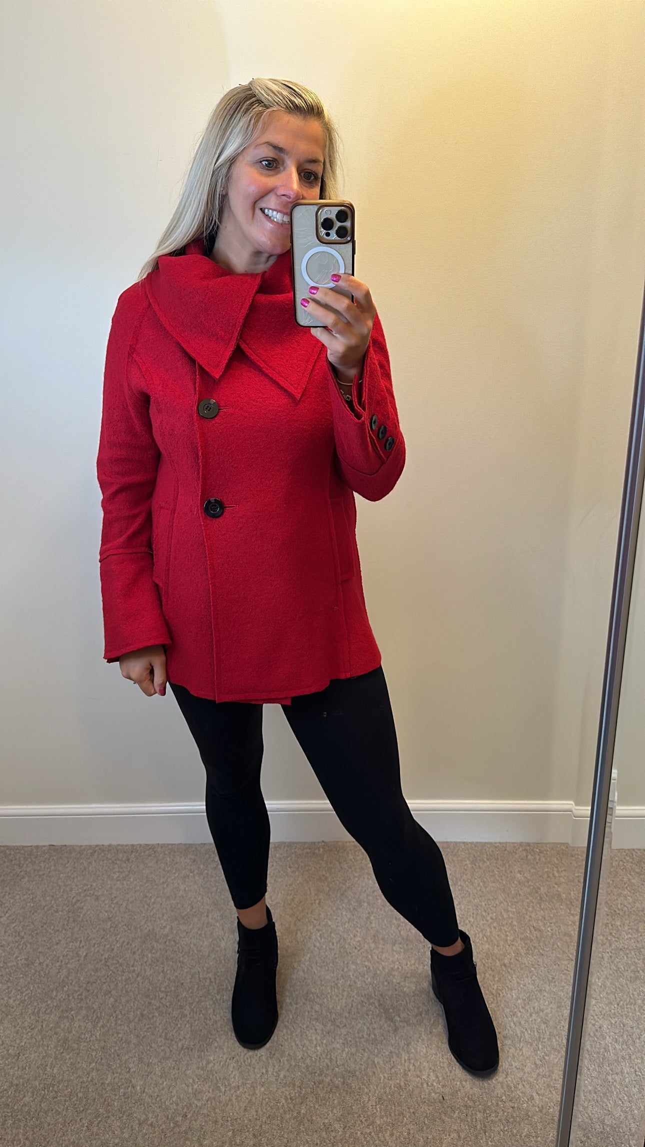 Monsoon red jacket size 14