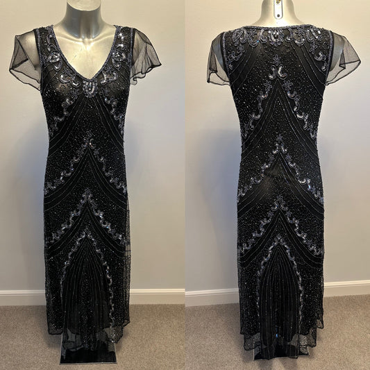 Tommy & Kate black vintage embellished dress size S would fit upto a small size 12