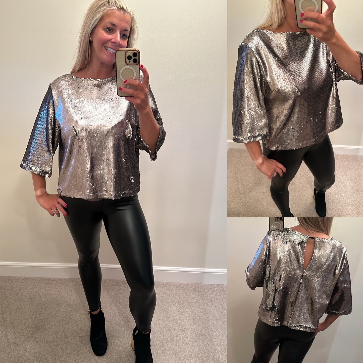 River island sequin top size 18