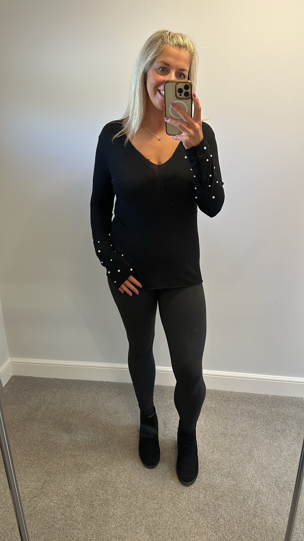 Zara black pearl knit size L fitting upto size 16