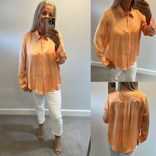 Autograph orange silk style shirt size 18 brand new without tags