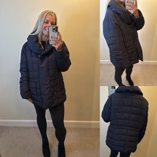 Maine black quilted jacket Size 20