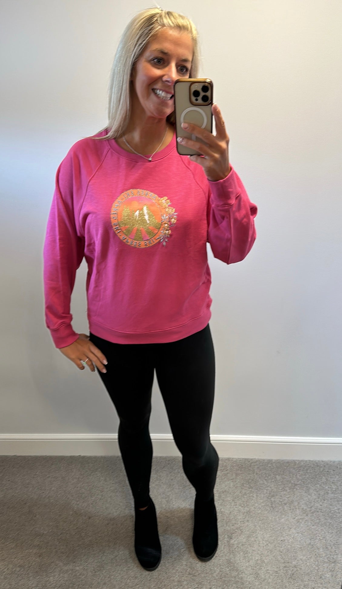 Oliver Bonas pink apres ski jumper size 12