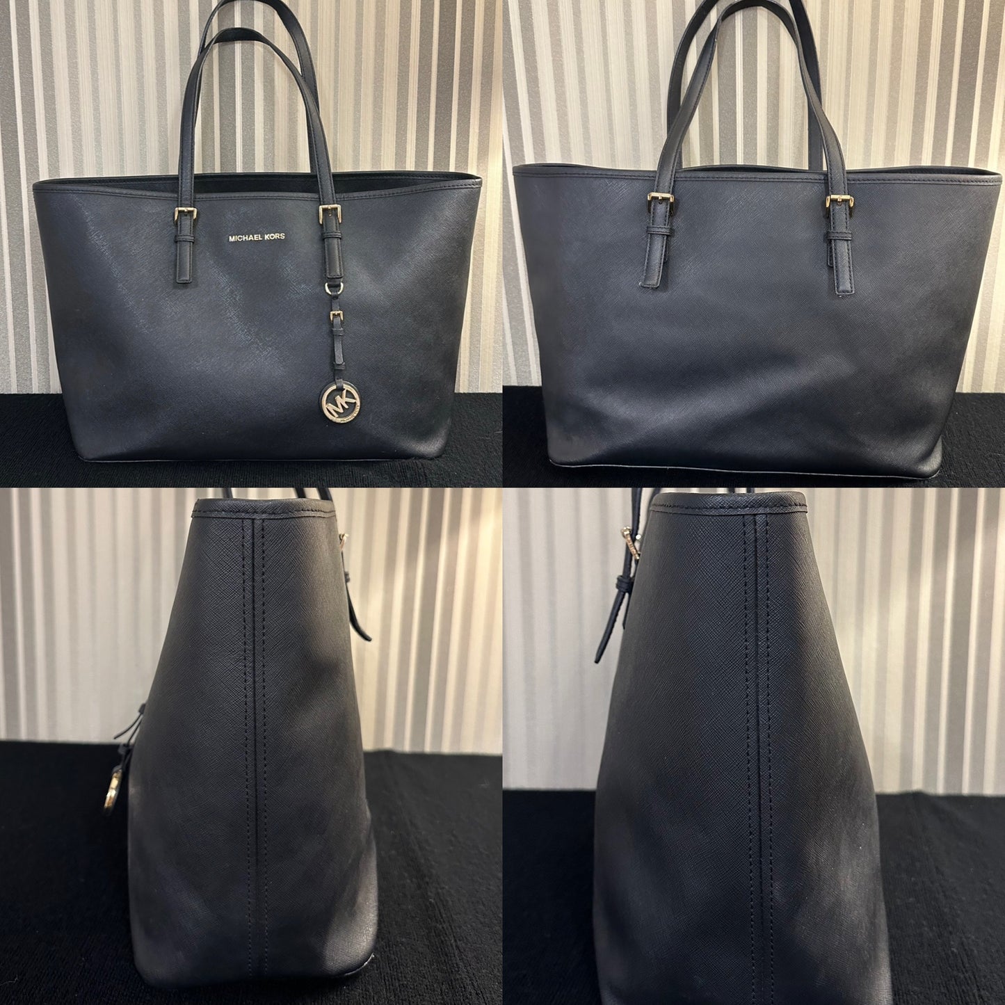 Michael Kors jet black tote bag