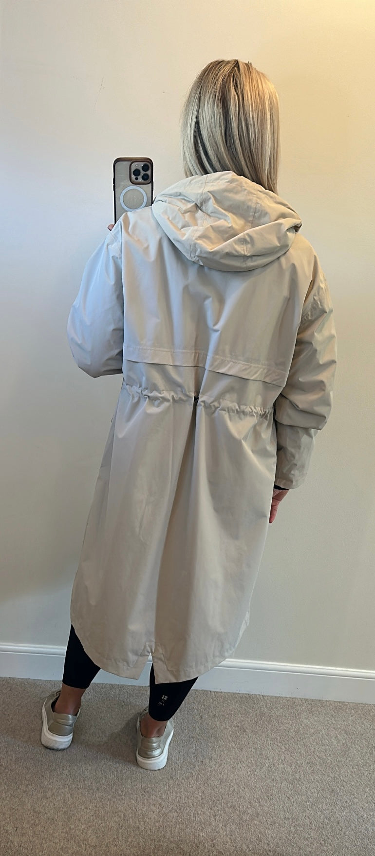 F&F waterproof cream rain jacket size 14 (over sized would fit upto size 16)