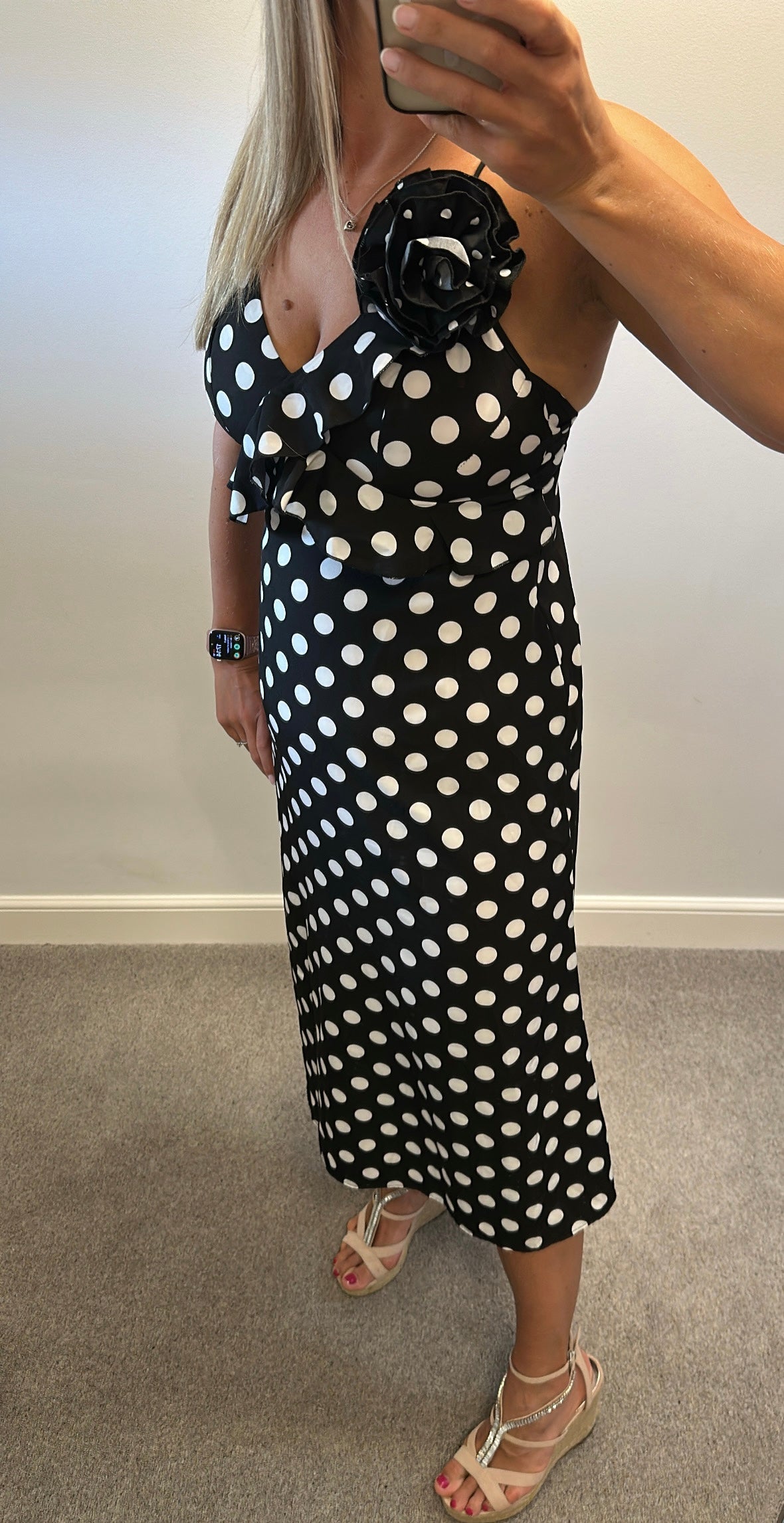 Black and white polka dot dress size 12