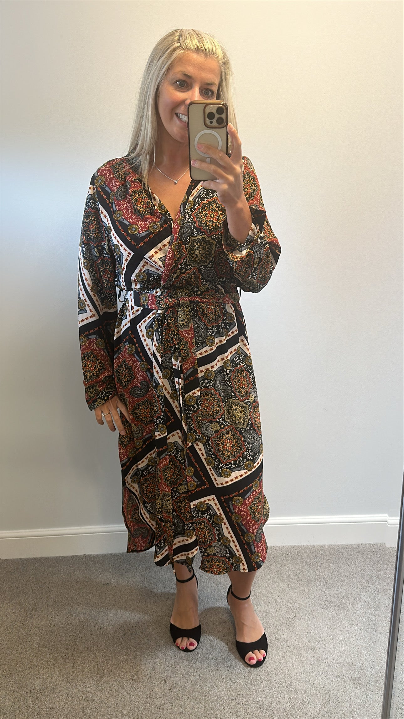 Stella Morgan black print dress size 12 brand new with tags