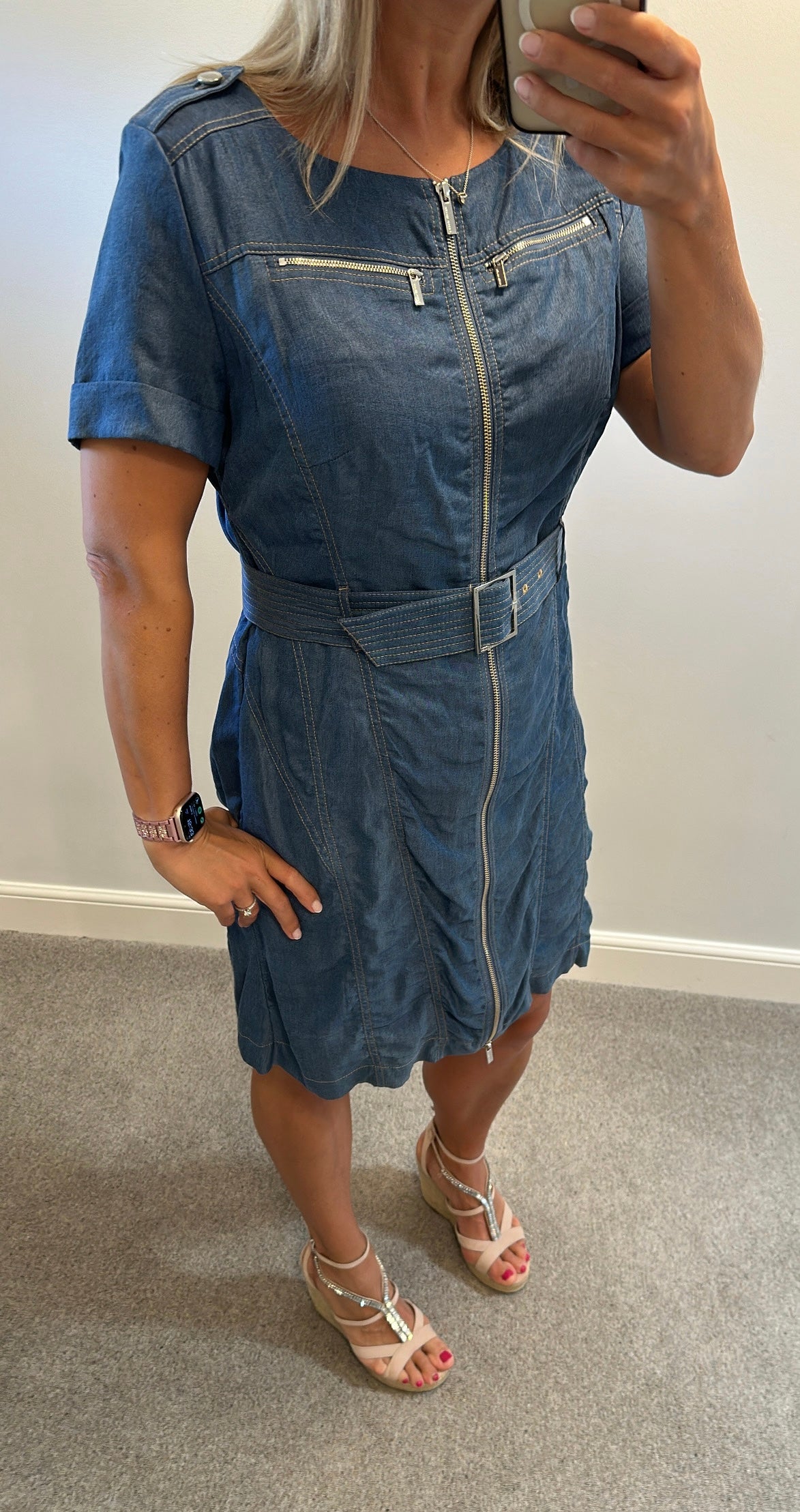 Karen Millen denim dress small size 16