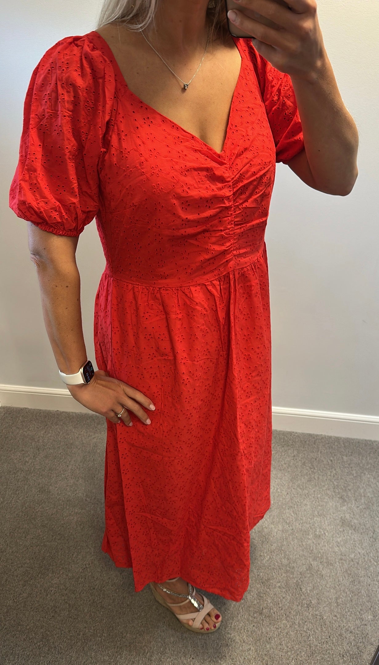 Friends like these red embroidered dress size 16
