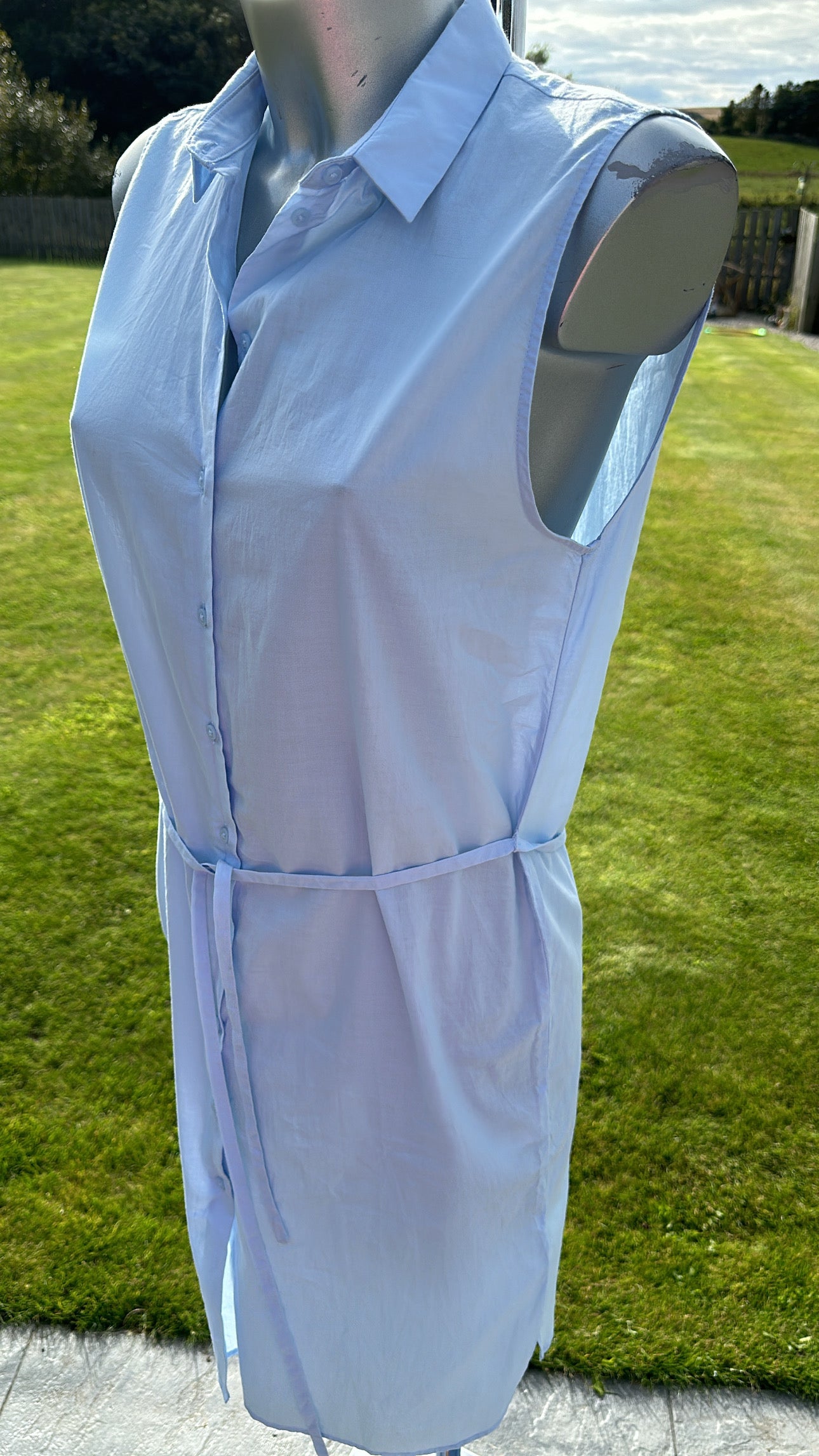 H&M light blue shirt dress size 12