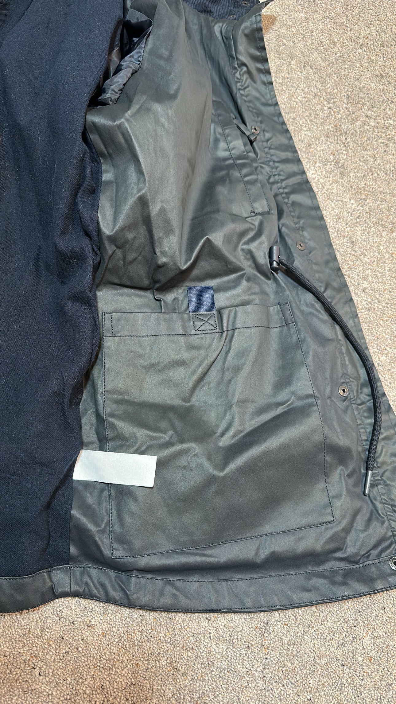 White stuff navy jacket with pack away hood size 12