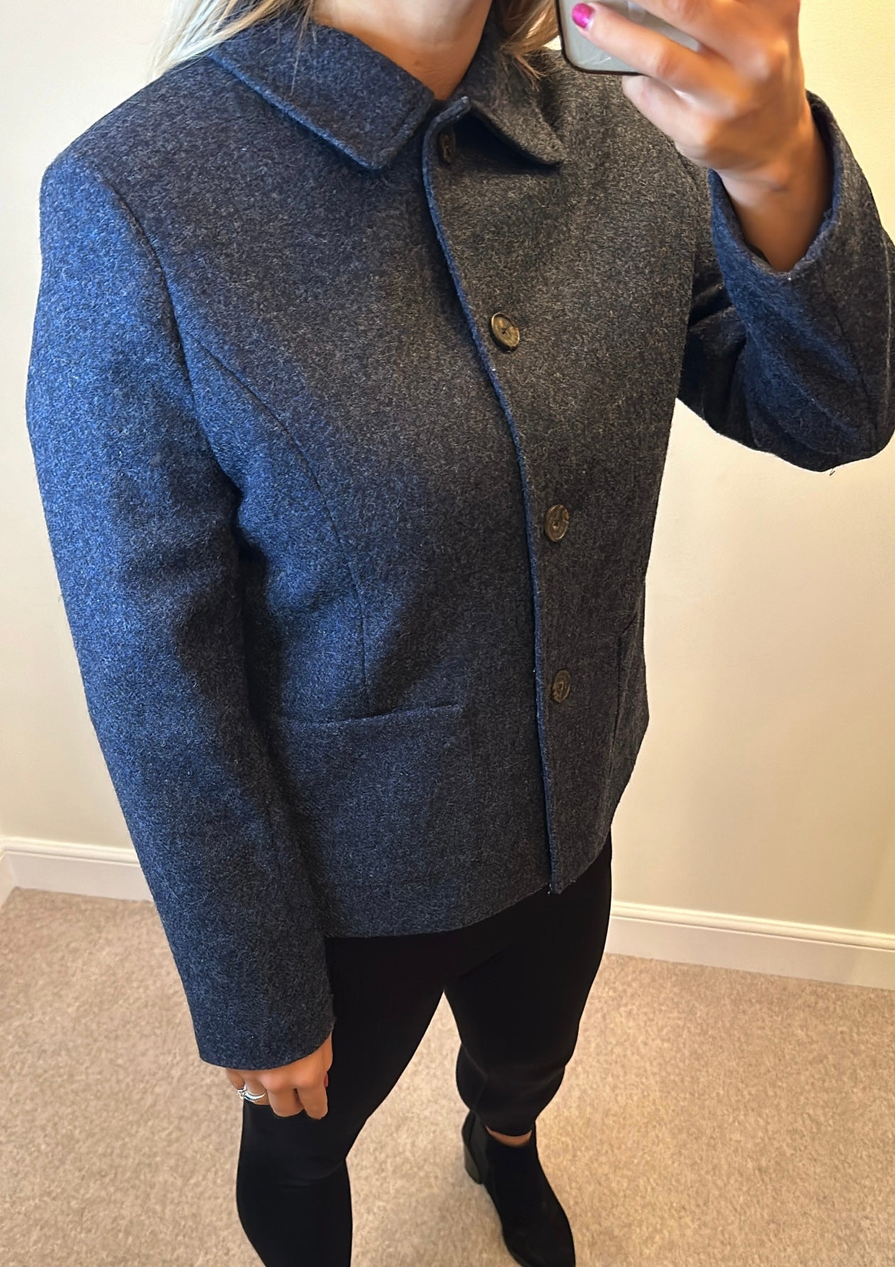 House of bruar navy pure wool jacket size 14