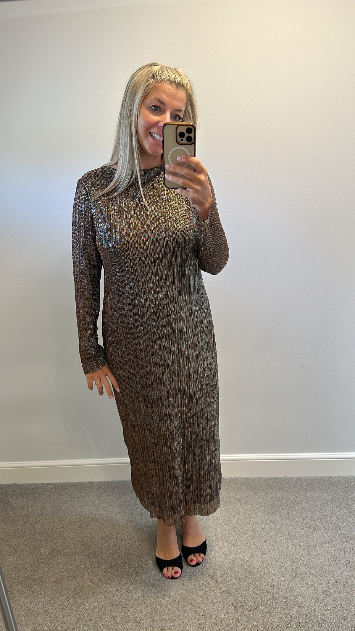 Phase eight black and gold shimmer dress size 14