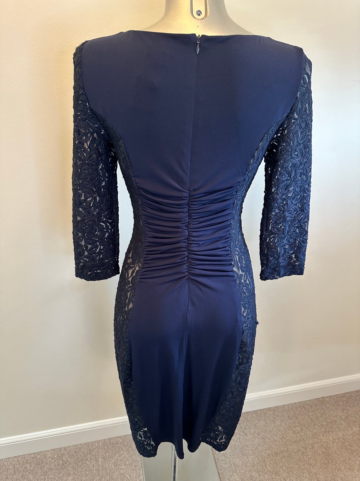 Phase eight navy flattering rouched dress size 12