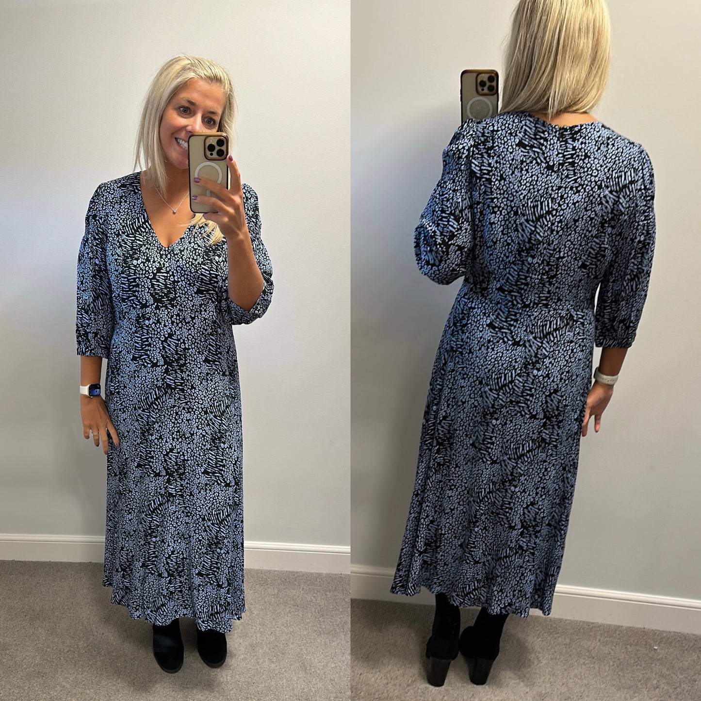 Marks and Spencer’s blue print dress size 16