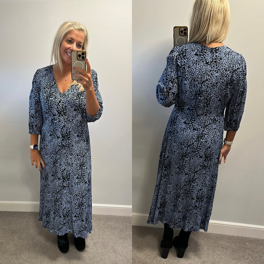 Marks and Spencer’s blue print dress size 16