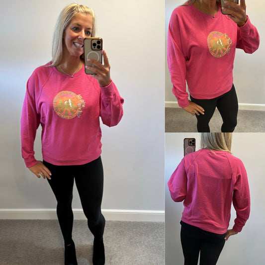 Oliver Bonas pink apres ski jumper size 12