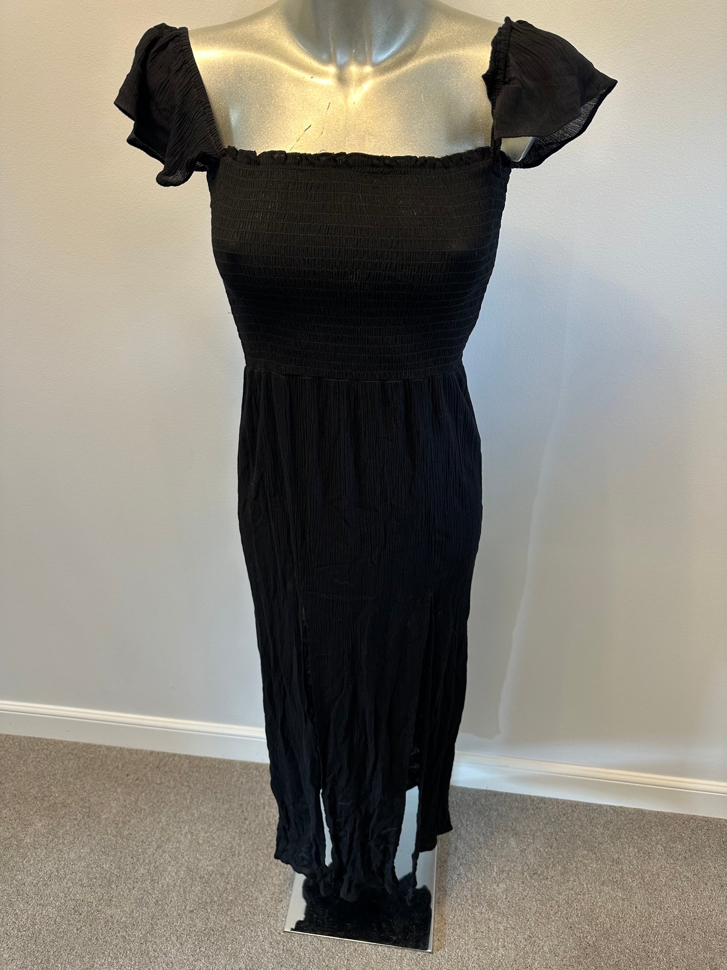 New look black dress with split size S would fit up to size 10