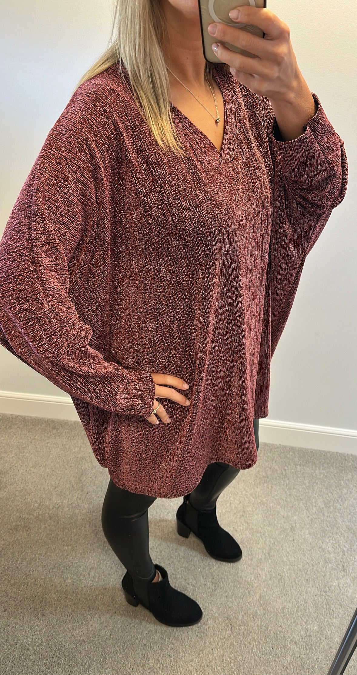 Pink shimmer long top / dress fitting upto size 20+