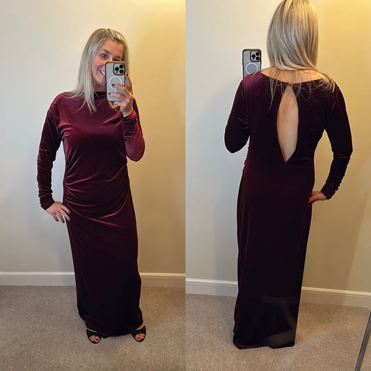 Fearne cotton burgundy velvet dress size 16