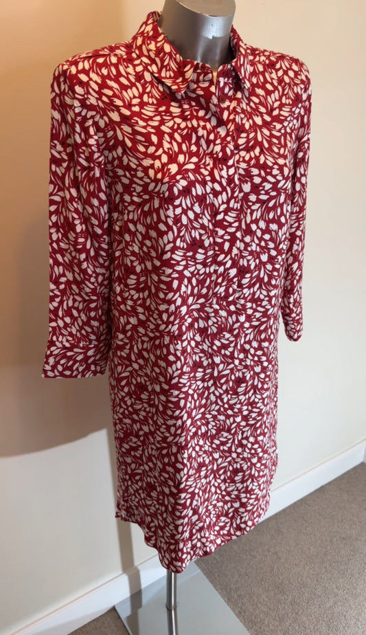 Hobbs raspberry pink floral dress size 10