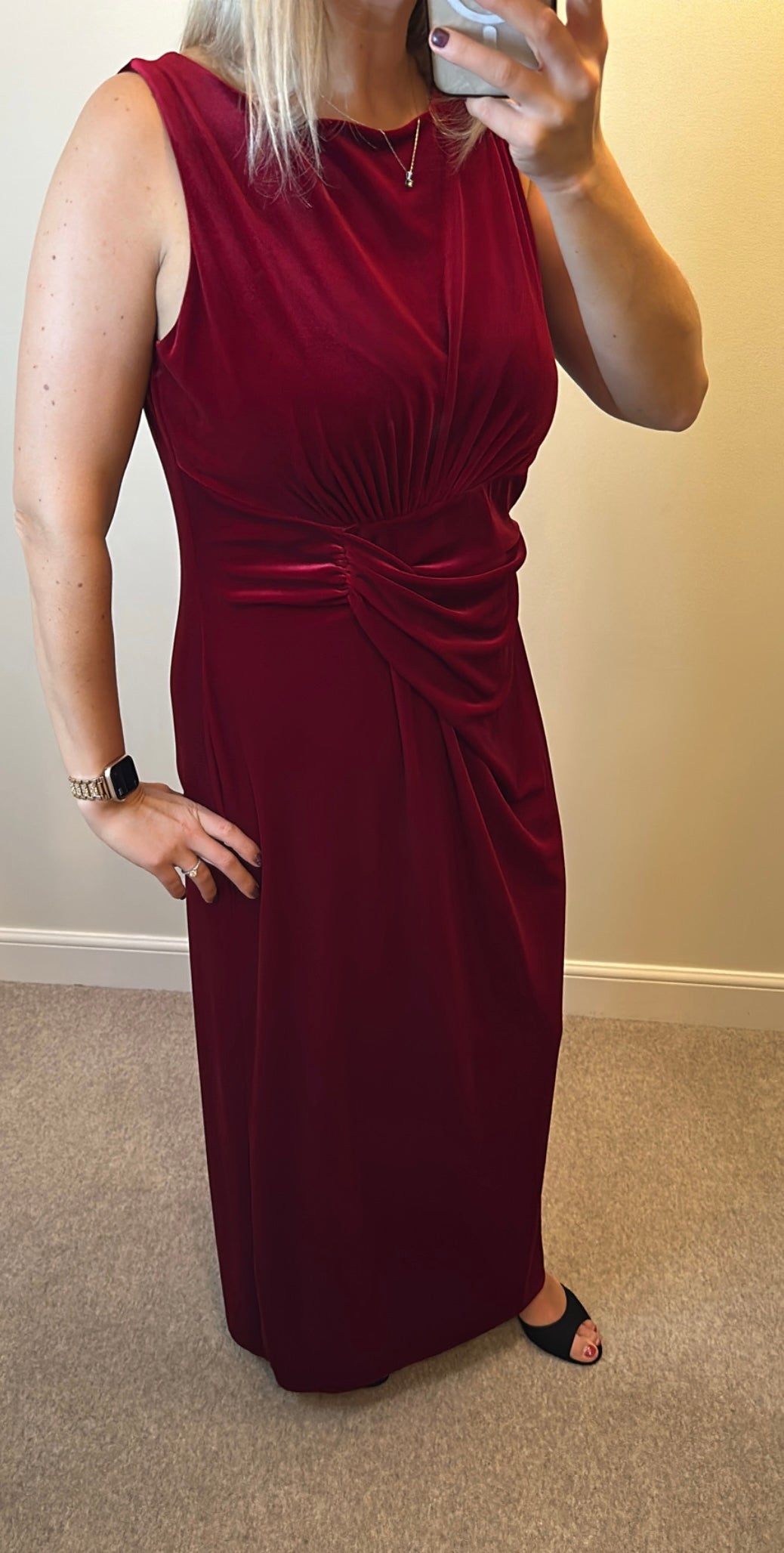 Wallis burgundy velvet dress size 16