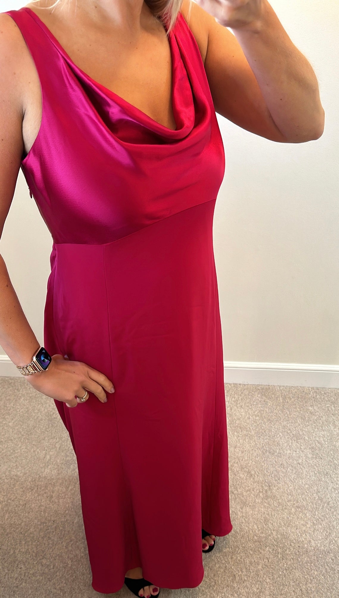 Pearce Fionda deep pink / burgundy evening dress size 16