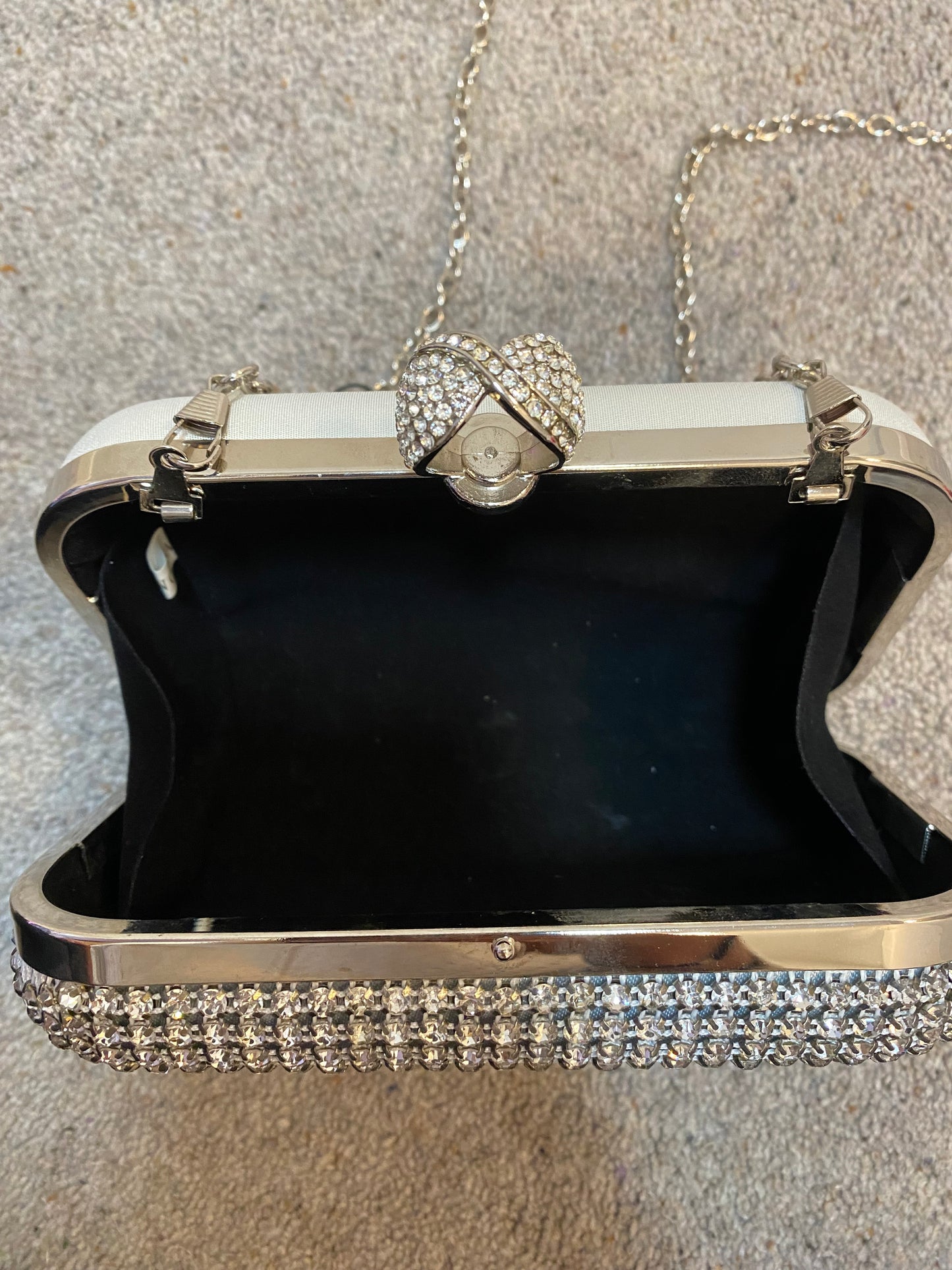Diamanté clutch bag with strap