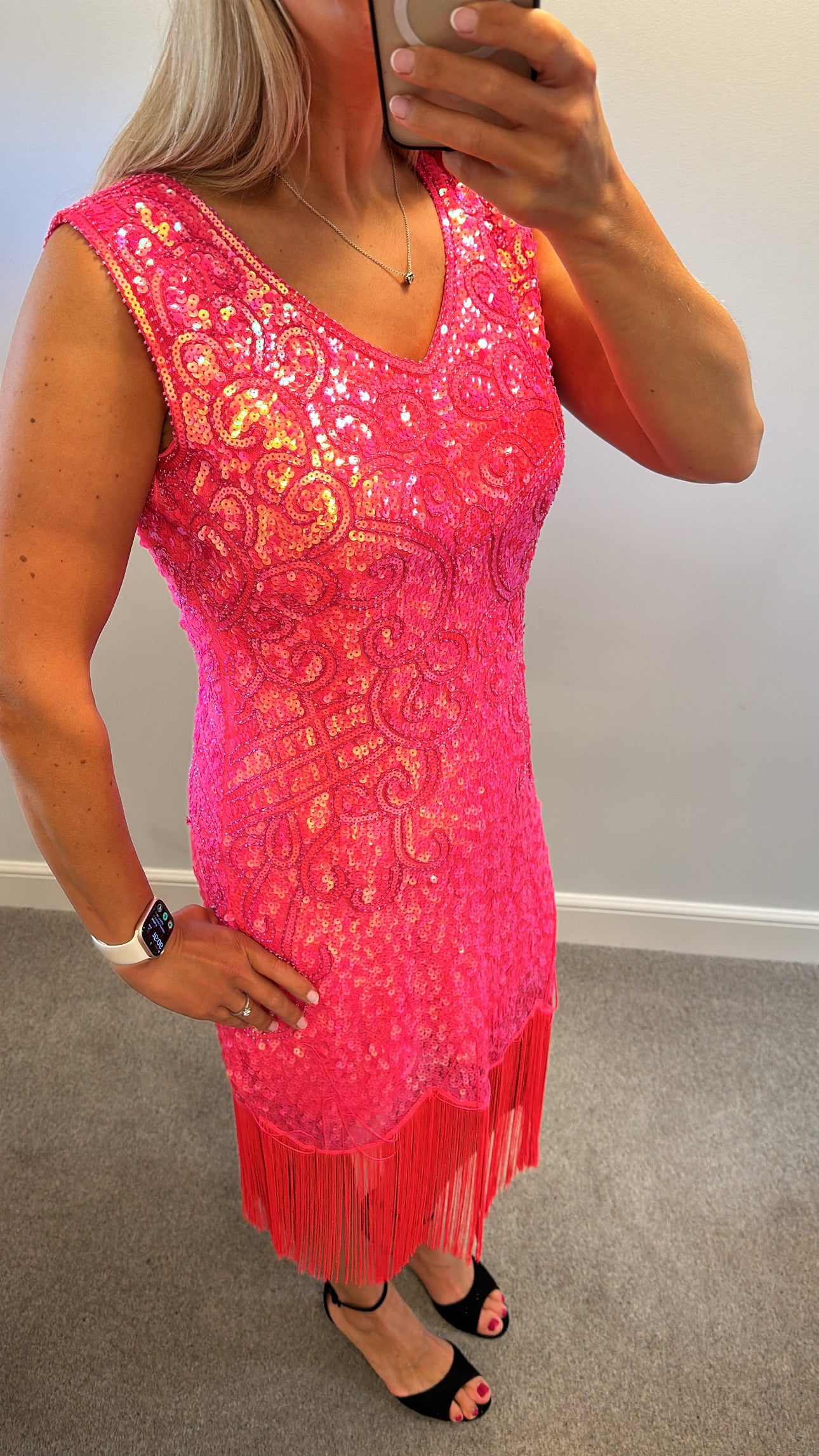 Pink sequin gatsby dress size XL fitting upto size 14