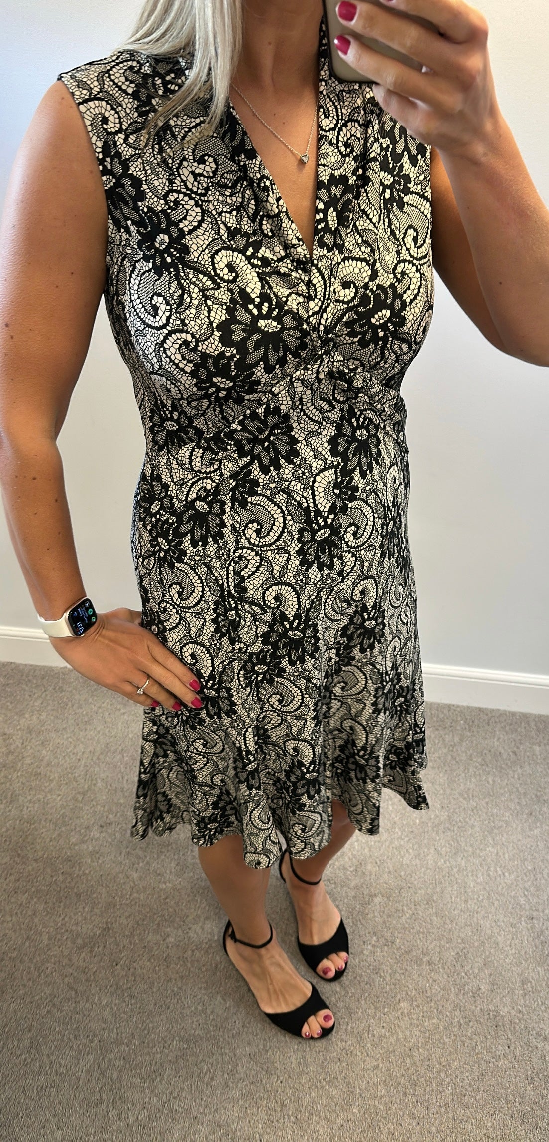 Joseph Ribkoff black floral print dress size 12
