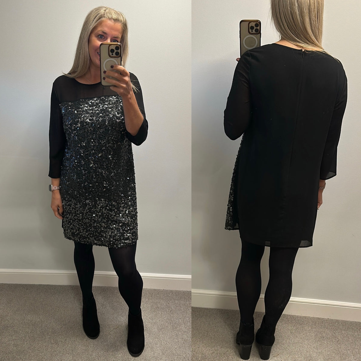 Kaliko black sequin dress size 14