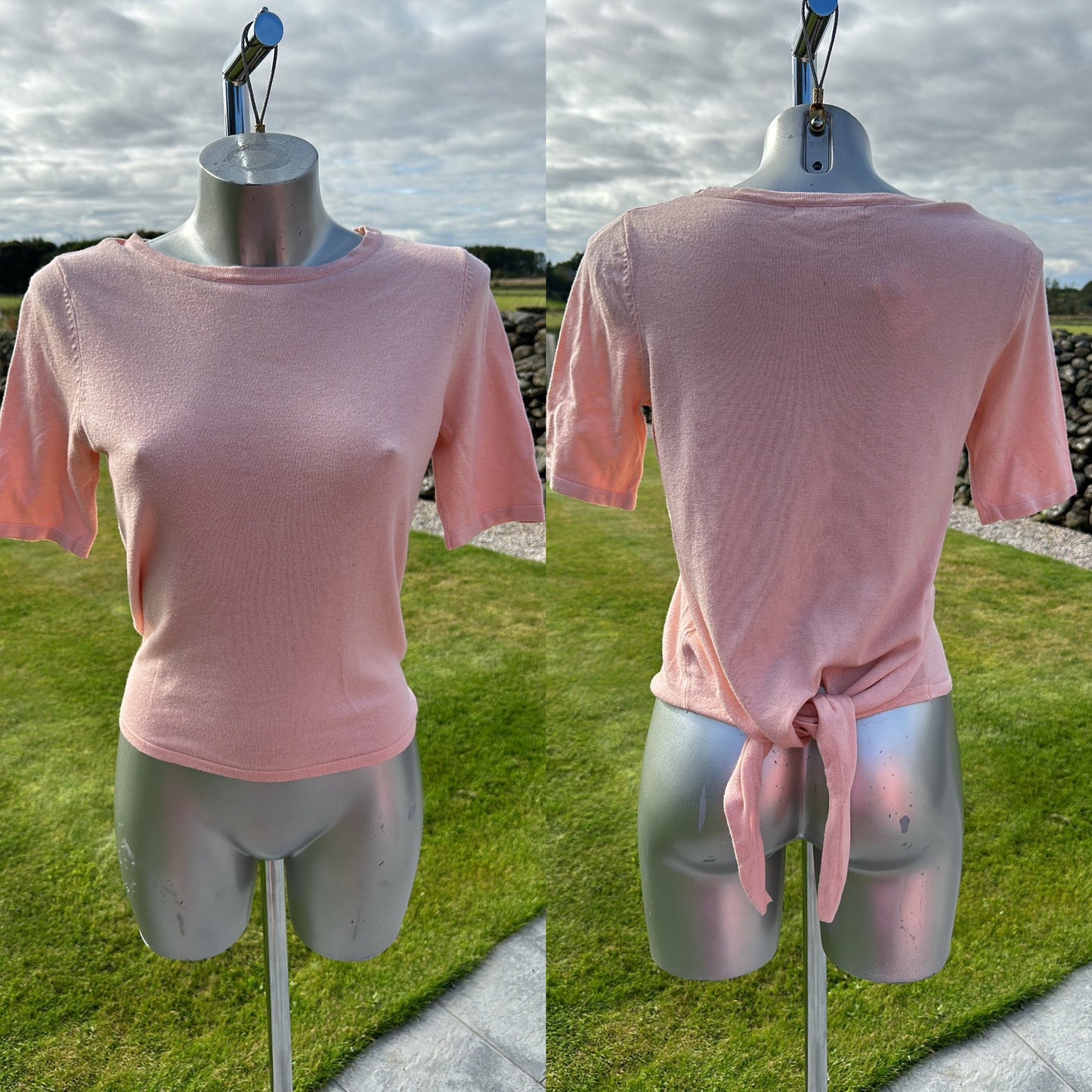 Oliver Bonas blush pink knit top size 8