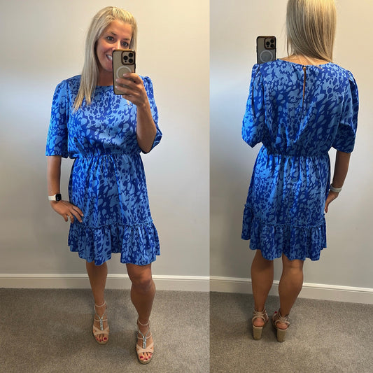 Girl in mind “Esther” blue print dress size 16 brand new with tags