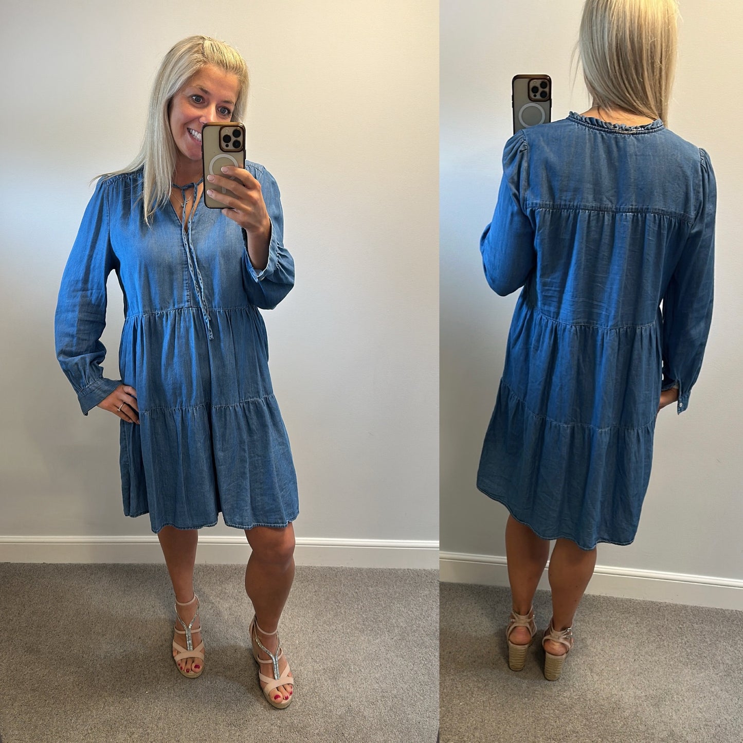 Warehouse denim dress size 16