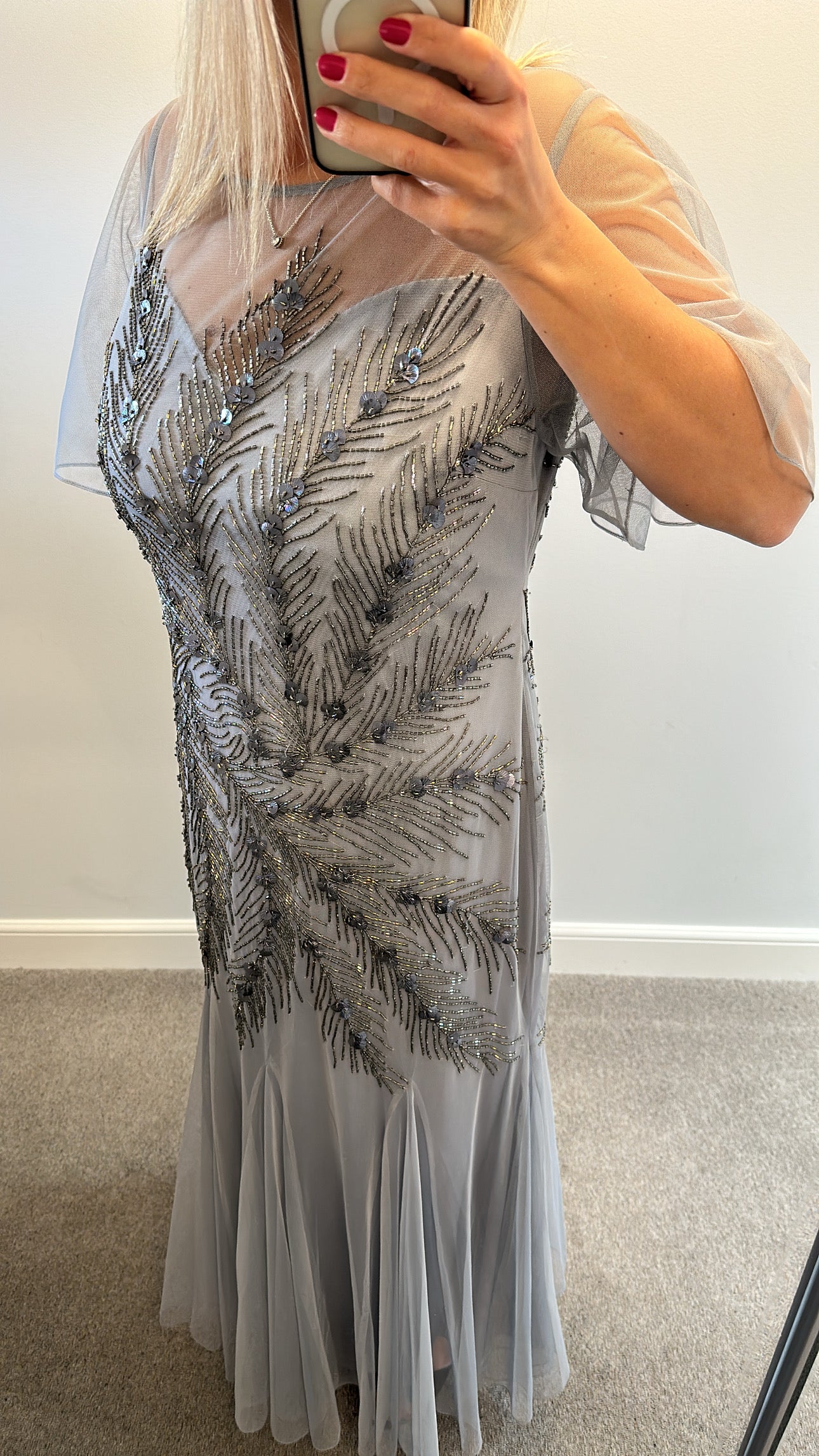 Joanna Hope grey embellished dress size 16